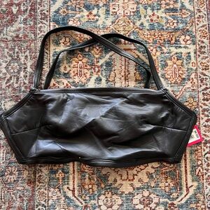 Faux Leather Bikini Top